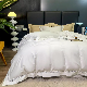 100% Cotton Solid with Lace Jyjl10 4-PC Duvet Cover Bedding Set manufacturer