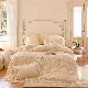  Customizable White Comforter Quilt Cover 100% Cotton Bedsheets Pink Lace Home Textile 4-Pieces Coverlets Pillowcases Bedding Set Manufacturer