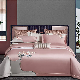  Satin 1800tc Cotton Pink Comforter Duvet Quilt Cover Flower Embroidery Bedsheets Bed Linen High-End Coverlets Pillowcases Home Textile Bedding Set