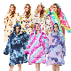  Wholesale Winter Oversized Hoodie Blanket with Sleeves Fleece Sweatshirt Printed Hoody Women Pocket Hooded Sweat Oversize