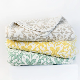  Home Travel Couch Bed Sofa Car Soft Warm Yellow White Overlocked Edge Woven Jacquard Floral Flower Blanket Throw