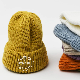  Designer Beanie Knitted Chunky Warm Thick Winter Hats Custom Logo Solid Color Cuffed Fluffy Plain Toque for Men Women