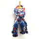  Fashion Accessory Unisex Men Women Winter Navy Red Mixed Acrylic Brushed Woven Fringe Pompom Grid Checks Design Long Scarf