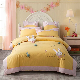 Wholesale Cute Rabbit Embroidery Comforter Duvet Cover Yellow Coverlets Washed Cotton Home Textile Princess Coverlets Cartoon Kids′ Bedding Set
