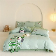  Light Green Cartoon Embroidery Duvet Cover 100% Washed Cotton King Size ODM Bed Sheet Premium Kids′ Home Textile 4PCS Bedding Set Supplier