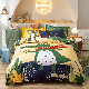  American Style Cute Cartoon Dinosaur Sanding Comforter Duvet Quilt Cover 100% Washed Cotton Green Bed Linen Fitted Sheets Bedsheets Kids Coverlets Bedding Set