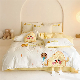  Wholesale High Quality 100% Washed Cotton Cartoon Duvet Cover Fluffy King Size Yellow Embroidery Quilt Cover OEM/ODM Bed Linen Pillowcase Textile Bedding Set