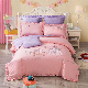  Exquisite Cartoon Embroidery Pillow Cases Soft Washed Cotton Pink Duvet Comforter Quilt Cover Kids′ Bed Linen Home Textile Bedding Set Wholesaler