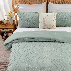 Brushed Microfiber with Chenille Embroidery Stripes Soft Bedding Set