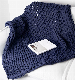  Navu Blue Cotton Cloth Knitted Weighted Blanket Super Soft Hand Knitted Weave Blanket