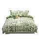  Hot Selling Cotton Fabric 4 PCS King Bed Green Plaid Bedding