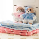  Flannel Fleece Baby Blanket with Plush Toys Bear Kids Gift