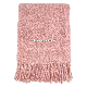Home Outdoor Travel Bed Sofa Car Soft Warm Pink Woven Self-Fringe Tassel Jacquard Melange Blended Mixed Twill Throw Blanket Cover manufacturer