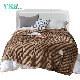  Fleece Blanket Super Soft Brown Stripe Design Microfiber Couch All Season