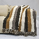  Custom Stripe Printing Tassel Knitting Flannel Blanket