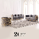 Luxury Velvet Fabric Home Furniture Sofa 1+2+3 with Golden Metal Frame
