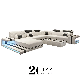  White Living Room Leather Sofa with LED Lighting System