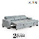 Modern Commercial Leather Corner Sofa Bed with Storage