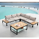  Plastic Wood Table Top Aluminum Frame Como Corner Sofa Set Home Furniture Set