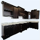 Retro Espresso Shaker Kitchen Cabinets Set Solid Wood Design for Home Furniture