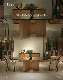  Modern Luxury Popular Factory Home Metal Restaurant Table Dining Furniture Set for Glass