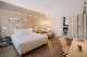  Plywood Upholstered Hotel Apartment Bedroom Double King Size Bed Room Furniture Set Fabric LED Headboard Wall
