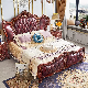  Customized Bedding Furniture Comfortable Headboard Genuine Leather Double Bed Bedroom Set