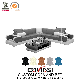  Simple Design Bedroom Furniture L-Shaped Movable Corner Sofa Set with Table