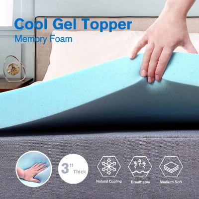 Cooling Memory Foam Bed Mattress Gel Infusion Topper