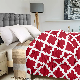  Bedding Comforter Duvet Insert - Quilted Comforter with Corner Tabs -Box Stitched Down Alternative Comforter (Twin, Quatrefoil Red)