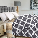  Bedding Comforter Duvet Insert - Quilted Comforter with Corner Tabs -Box Stitched Down Alternative Comforter (Twin, Quatrefoil Grey)