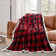  Sherpa Red and Black Buffalo Plaid Christmas Throw Blanket, Fuzzy Fluffy Soft Cozy Blanket, Fleece Flannel Plush Microfiber Blanket for Couch Bed Sofa