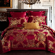  Four Seasons High Quality Bed Sheets 100% Mulberry Silk Comforter Duvet Cover Silky Pillowcase with Premium Fitted Sheet Red Bedding Set Supplier