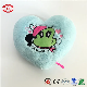  Valentines Frog Embroidered Blue Stuffed Heart Shape Pillow