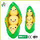  2022 New Design Yellow Pea Plush Toys Pillow with Green Clothes