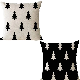  Black White Geometric Christmas Tree Cotton Linen Throw Pillow Case Cushion Cover