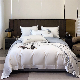  Hot Sale White Embroidery Egyptian Cotton Comforter Quilt Duvet Cover Luxury Satin Pillowcase with King Size Bed Linen Fitted Sheets Bedding Set Supplier