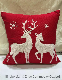 Custom Embroidery Christmas Red Cotton Pillow Cushion
