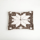  Holiday Decoration Christmas Xmas Taupe Hazel Brown White Reindeer Snowflake Deer Elk Mink Fur Jacquard Rec Oblong Cushion Pillow