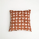 Hotel Bedding Modern High Precision Jacquard Woven Cotton Polyester Houndstooth Upholstered Terra Red Copper Geometric Figure Pillow Cushion manufacturer