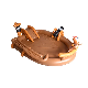  Custom Backyard Pirate Ship Kids Paddling Pool Sprayer Inflatable Water Play Center