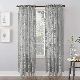  High-Grade Grey Embroidery Flower Screens European Style Lace Curtain Sheer for Bedroom Living Room