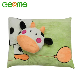Stuffed Soft Kids Plush Cushion with Cow Animal Embroidery
