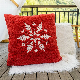  Home Rui Rustic Christmas Holiday Red Snowflakes Embroidery Cozy Custom Couch Bedroom Soft Chunky Throw Pillowcase Interior Decor Cushion