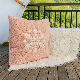  Pink Rustic Christmas Holiday White Snowflakes Embroidery Cozy Custom Couch Bedroom Soft Seat Throw Pillowcase Interior Decor Cushion