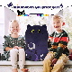 Party Time Stretch Fabric Embroidery Stuffed Plush Baby Toy Cat Shaped Cushion
