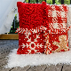  Trendy Acrylic Classic Red White Christmas Tree Snowman Flake Grids Checks Fringe Chunky Cozy Warm Crochet Textural Knit Jacquard Sweater Decor Cushion