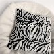  Black/White Jacquard Fake Fur Cushion Cover