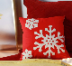  Embroideried Christmas Holiday Falling Snowflake Cotton Linen Throw Pillow Cover Cushion
