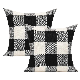  Black White Plaids Throw Pillow Classic Halloween Decor Retro Boho Cushion Cases